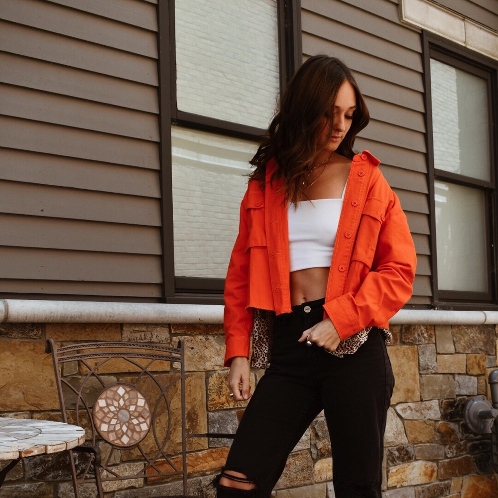 Orange Button Up “Jacket”